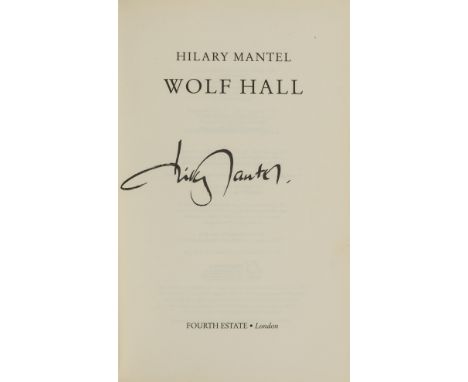 Mantel (Hillary) Wolf Hall, first edition, signed by the author on title, 2 photographs of author signing this volume with cl