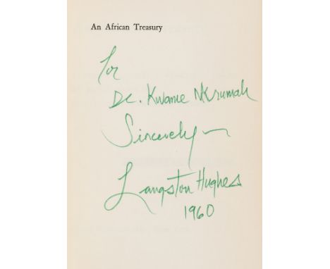 Hughes (Langston, editor) An African Treasury, first edition, signed presentation inscription from the author to Kwame Nkruma