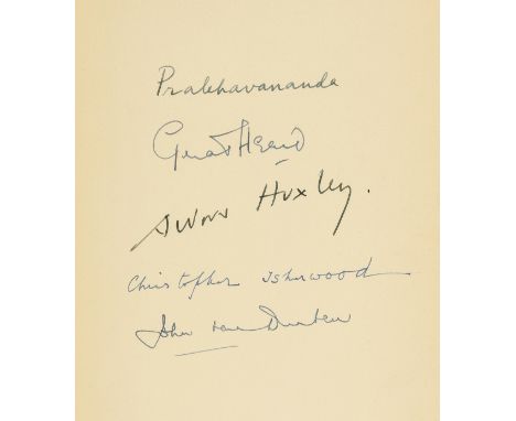 NO RESERVE Isherwood (Christopher, editor) Vedanta for the Modern Man, first edition, signed by Christoper Isherwood, Aldous 