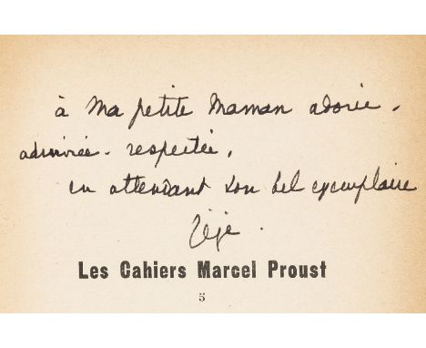 Daudet (Lucien) Autour de soixante lettres de Marcel Proust, first trade edition, signed presentation inscripton from the aut