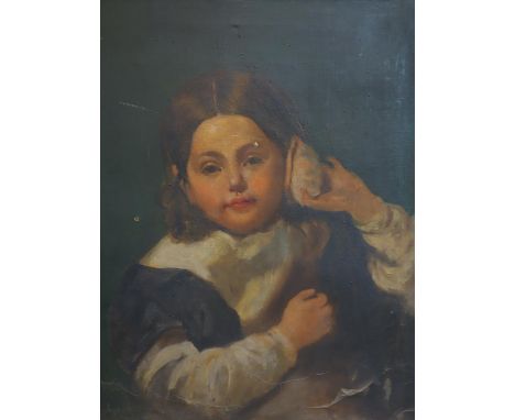 An early 20th century portrait of a girl, 52 x 42cm 