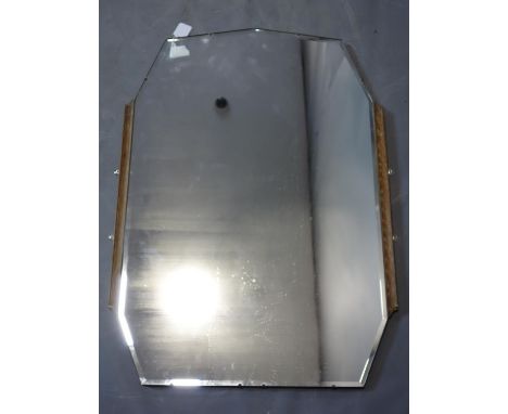 An Art Deco mirror, with bevelled plate, 90 x 66cm 