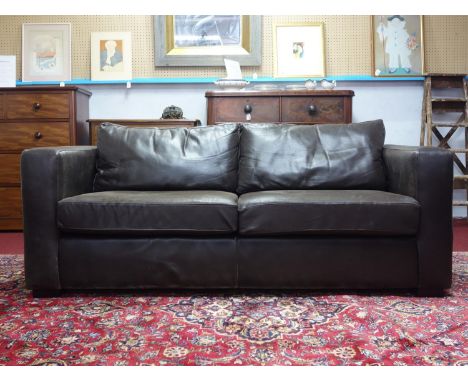 A contemporary leather sofa 