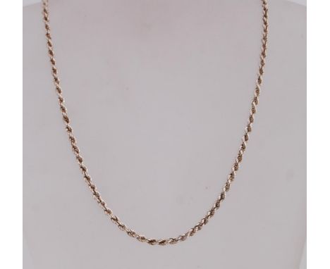 A 925 silver Italian rope twist chain with lobster claw clasp. Measures 18 inches. Weight 9.6g.