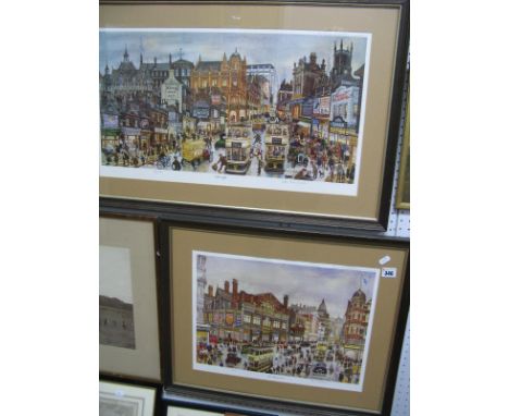George Cunningham 'Attercliffe' Ltd Edition Colour Print, of 500, 30.5 x 59cm, graphite signed, another 'The Haymarket' Ltd E