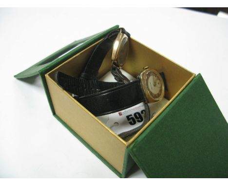 Precision; A Vintage 9ct Gold Cased Wristwatch, the signed dial with Arabic numerals and seconds subsidiary dial, to integral