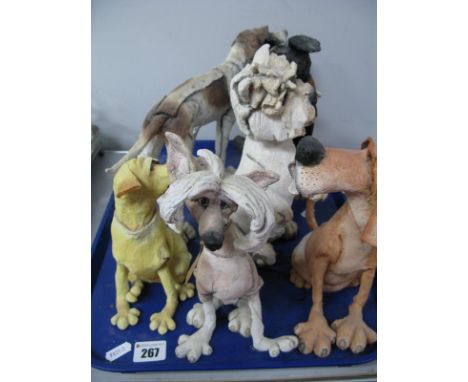 Six Country Artists 'A Breed Apart' Resin Model Dogs, including Patch, Fearless Doberman, Cheeky Westie, Snooper Pointer, etc