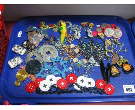 A Collection of Vintage and Later Costume Earrings, including imitation pearl bead clip earrings, ornate bead drops, diamante