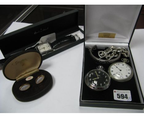 Thos Russell Openface Pockewatch, a Smiths black dial openface pocketwatch, gent's Armani (AR-5648) wristwatch, with mother o