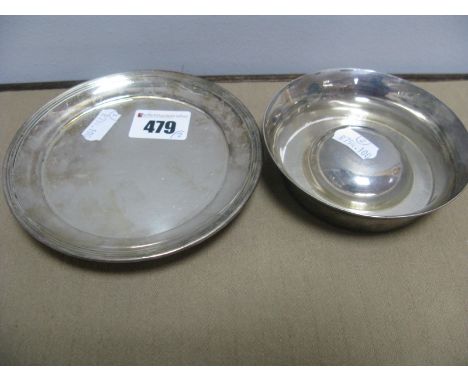 A Hallmarked Silver Ashtray, inscribed "Edward VII 1902" "Ex Done Edw Norman 1684", base 10.2cm; A Victorian Hallmarked Silve