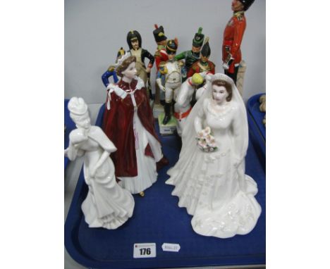A Royal Worcester 'Her Majesty Queen Elizabeth II 2007' figure, Royal Worcester 'In Celebration of the Queen's 80th Birthday 