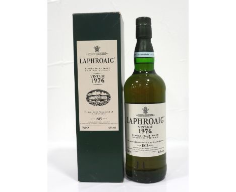 LAPHROAIG VINTAGE 1976A rare vintage limited edition bottling from Laphroaig.  Laphroaig 1976 Vintage Single Malt Scotch Whis