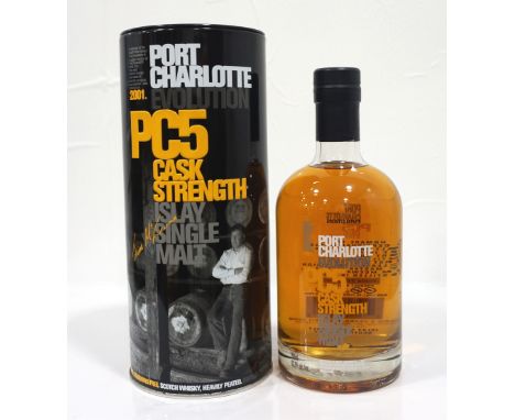 BRUICHLADDICH PC5 2001A bottle of the first batch of heavily peated Port Charlotte Single Malt Scotch Whisky, released at fiv