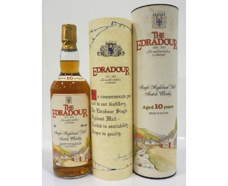EDRADOUR 10YOA bottle of the Edradour 10 Year Old Single Malt Scotch Whisky.  75cl.  40% abv.  Once described as the smallest