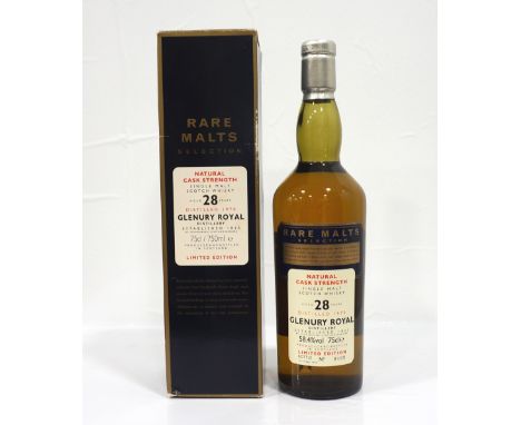 GLENURY ROYAL 28YO RARE MALTSA rare bottle of the Glenury Royal 28 Year Old Single Malt Scotch Whisky from the Rare Malts ser