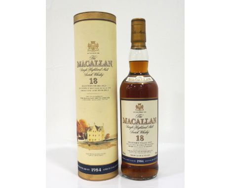 MACALLAN 18YO - 1984Macallan's famously collectable 18 Year Old Single Malt Scotch Whisky has been a phenomenon in its popula