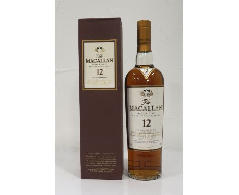 MACALLAN 12YO SHERRY OAKA bottle of Macallan 12 Year Old Single Malt Scotch Whisky matured in Sherry Oak casks.  70cl.  40% a