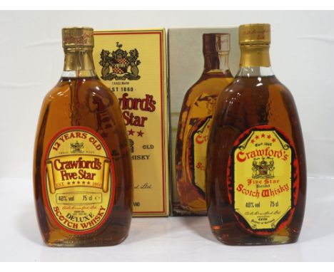 TWO CRAWFORD'S FIVE STAR Two bottles of Crawford's Five Star Blended Scotch Whisky.  75cl.  40% abv.  In original cartons.  L