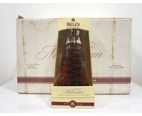 CASE OF BELL'S MILLENNIUM 8YO DECANTERSA full case of the Bell's Millennium 8 Year Old Blended Scotch Whisky Decanters.  70cl