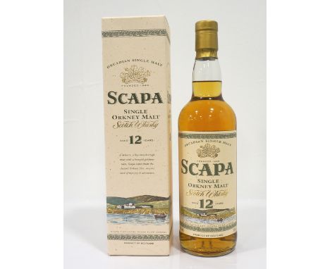 SCAPA 12YOA rarely seen bottling of the Scapa 12 Year Old Single Malt Scotch Whisky.  70cl.  40% abv.  In original carton.  L