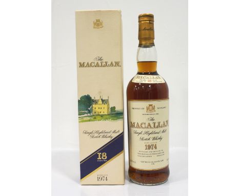 MACALLAN 18YO - 1974Distilled in 1974 and bottled in 1992 this is another collectable bottle of Macallan 18 Year Old Single M