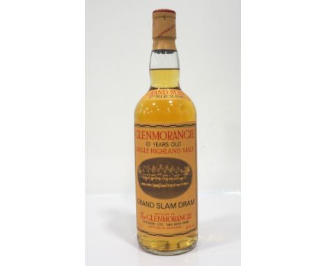 GLENMORANGIE GRAND SLAM DRAMA bottle of Glenmorangie 10 Year Old Single Malt Scotch Whisky bottled in celebration of the Scot