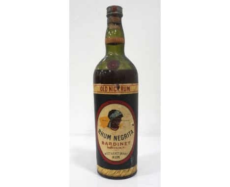 RHUM NEGRITA "OLD NICK RUM" CIRCA 1940'Swe estimate this old bottle of Rhum Negrita "Old Nick Rum" by Bardinet, Bordeaux as b