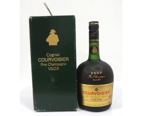 COURVOISIER V.S.O.P. A bottle of Courvoisier V.S.O.P. Fine Champagne Cognac from the late 1970s/ early 1980s.  1 US Quart/ 94