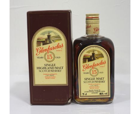 GLENFARCLAS 15YOA bottle of Glenfarclas 15 Year Old Single Malt Scotch Whisky specially selected for International Curling We