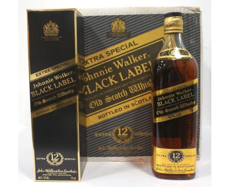 CASE OF JOHNNIE WALKER 12YO BLACK LABELA case of twelve bottles of Johnnie Walker 12 Year Old Black Label Blended Scotch Whis