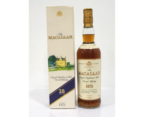 MACALLAN 18YO - 1973Another year, another Macallan 18 Year Old Single Malt Scotch Whisky.  70cl.  43% abv.  Distilled in 1973