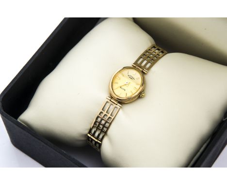 A modern Rotary Elite 9ct gold lady's wristwatch, 14g, in Rotary box (2) 