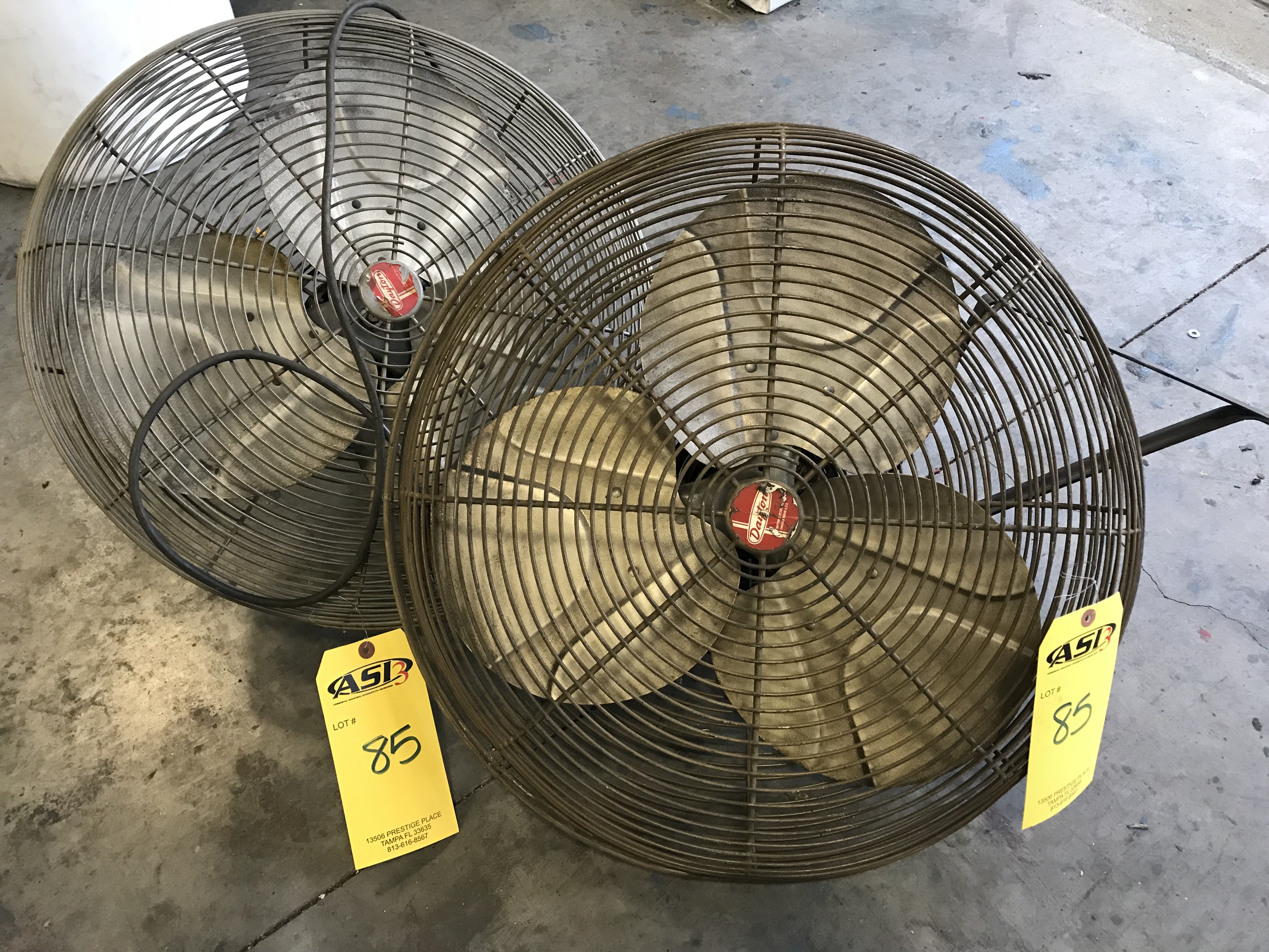 TWO DAYTON WALL MOUNT INDUSTRIAL SHOP FANS