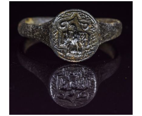 Ca.400 AD. A soldier's ring with Legionary Eagle- An Aquila was a prominent symbol used in ancient Rome, especially as the st
