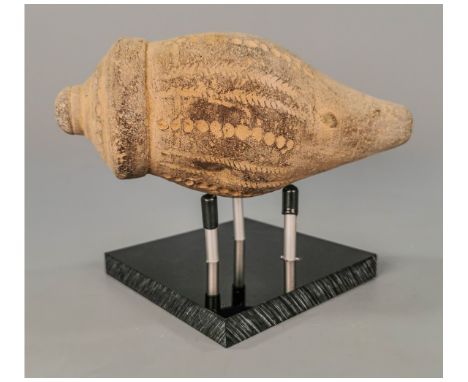 Ca.800 AD. A hollow ceramic vessel with the barrel-shaped body; domed top and conical base; Good Condition; Size: 175x80mm;6.