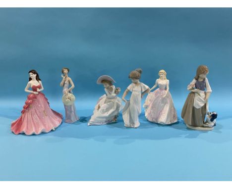 A selection of Nao, Lladro, Doulton figures etc