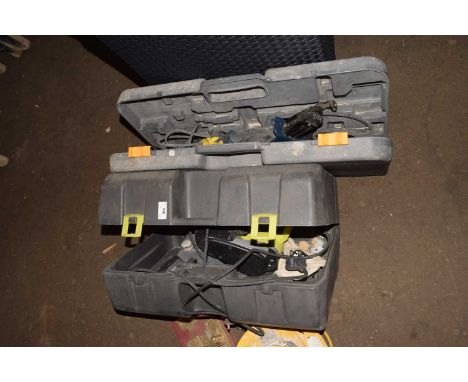 Ryobi sander, cased together with a Ryobi drill, cased (2)