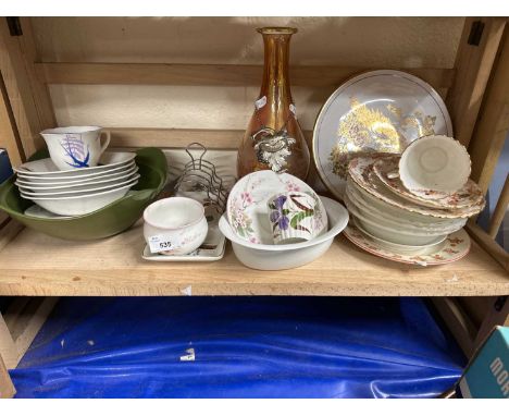 Quantity of assorted ceramics and glass to include tea wares, a decanter, collectors plates and other items