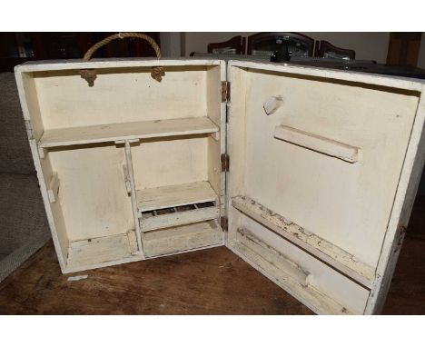 Cream painted portable tool cabinet