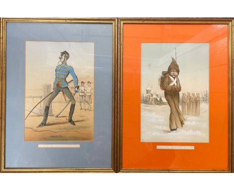 Military Caricature - Draner, pseudonym of Jules Joseph Georges Renard (Belgian 1823 - 1926), a pair, Russian and Austrian so