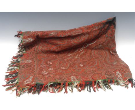Textiles - a paisley shawl, 137cm wide