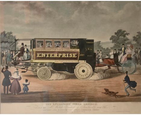 C. Hunt (English School, 19th century), after W. Summers, Walter Hancock’s Enterprise Steam Omnibus, coloured lithograph, pub