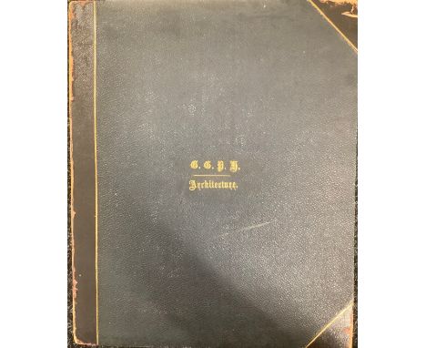 Architecture - a 19th century sketch book, containing watercolour studies of buildings and architectural details, mostly eccl