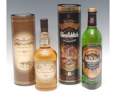 Spirits &amp; Liqueurs - a bottle of Glenfiddich single malt Scotch whiskey, 70cl, 40%, boxed; a bottle of Glenturret single 