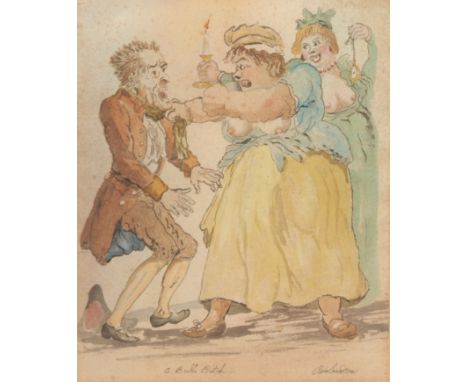 Thomas Rowlandson (1757 - 1827)A Bull Bitchsigned and inscribed, caricature watercolour, 26.5cm x 21.5cm