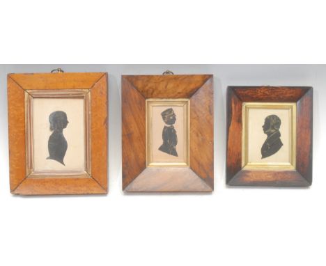 English School (19th century), a cut paper silhouette, half length portrait of Margaret Marie Richardson (b. 1816-), heighten
