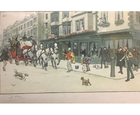 Aldin, Cecil (1870 - 1935) after, The Mitre, lithograph, signed in pencil to margin, 35cm x 61cm