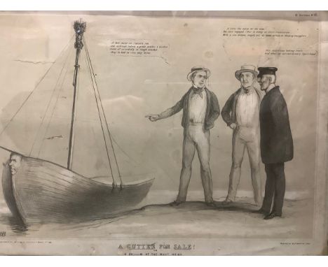 Cartoons &amp; Caricatures - John Doyle (1797-1868) after, A Cutter For Sale, lithograph print, published by J. MacLean 1843,