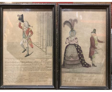 Cartoons &amp; Caricatures - John Kay (1742-1826) after, Mr Moss in the Character of Caleb, with I'm the Dandy O' He Would be