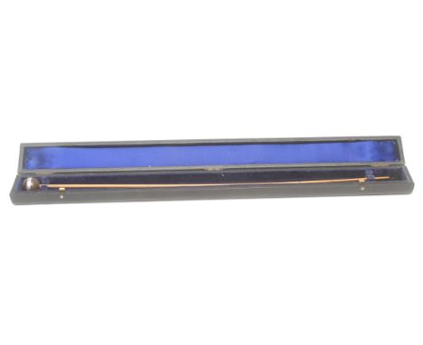 Music - an early 20th century conducting baton, the silver coloured metal mounted orb inscribed R W Tulip, 53.5cm long, the f
